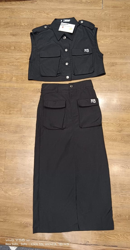 LONG SKIRT SET WITH POCKETS