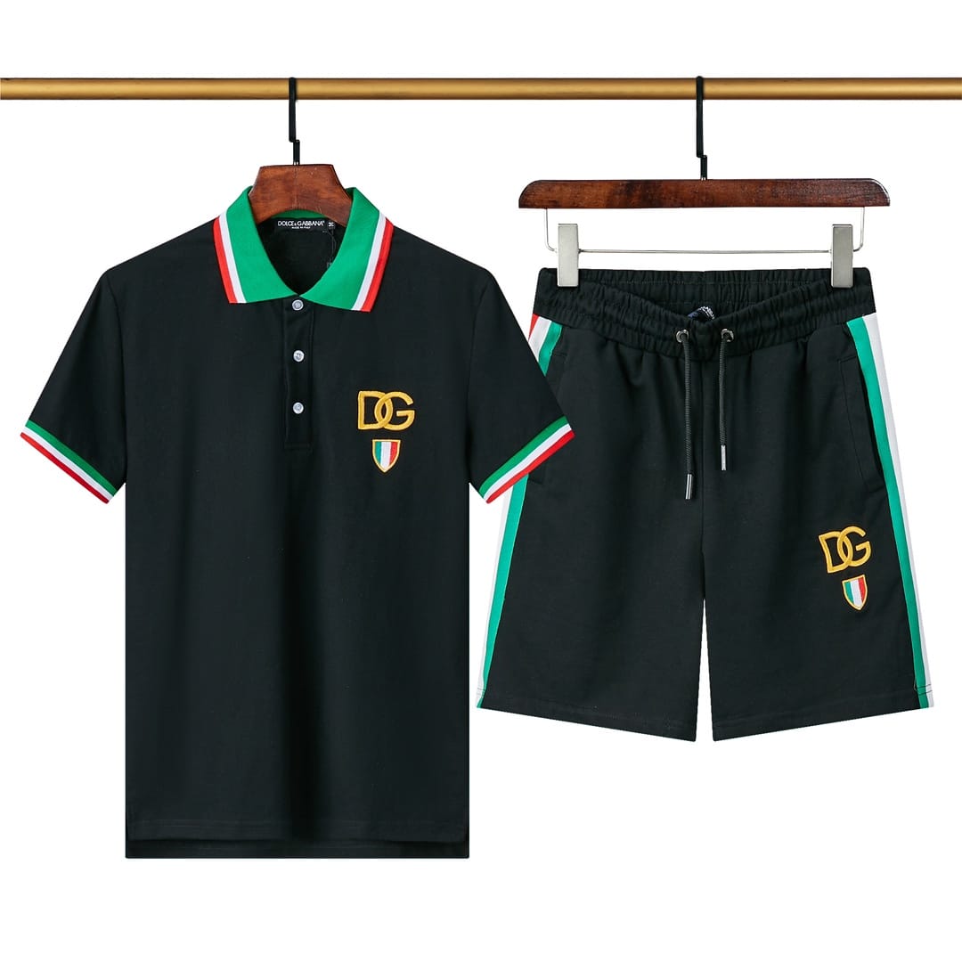 STRIPED POLO T-SHIRT & SHORTS COORD SETS